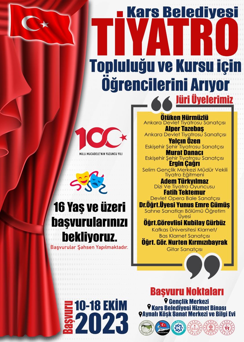 Kars Belediyesi Tiyatro Topluluğu çalışmalarına başlıyor