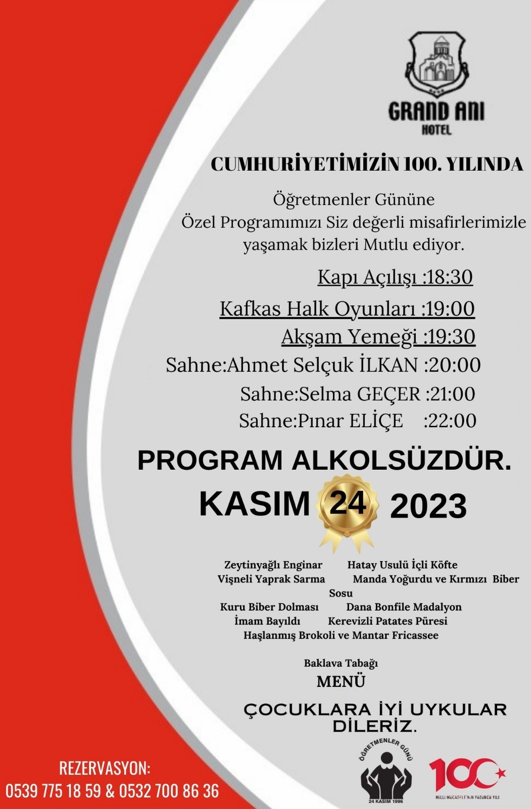 Kars Grand Ani, öğretmenler günü için gece düzenliyor
