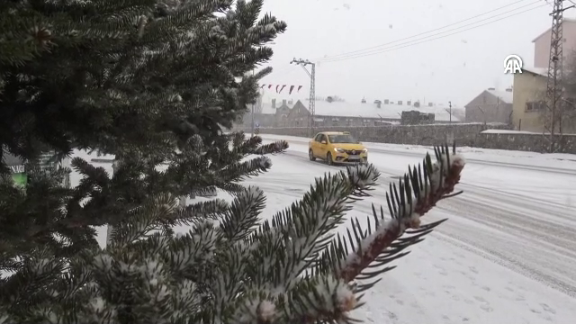 Sarıkamış'ta kar yağışı devam ediyor