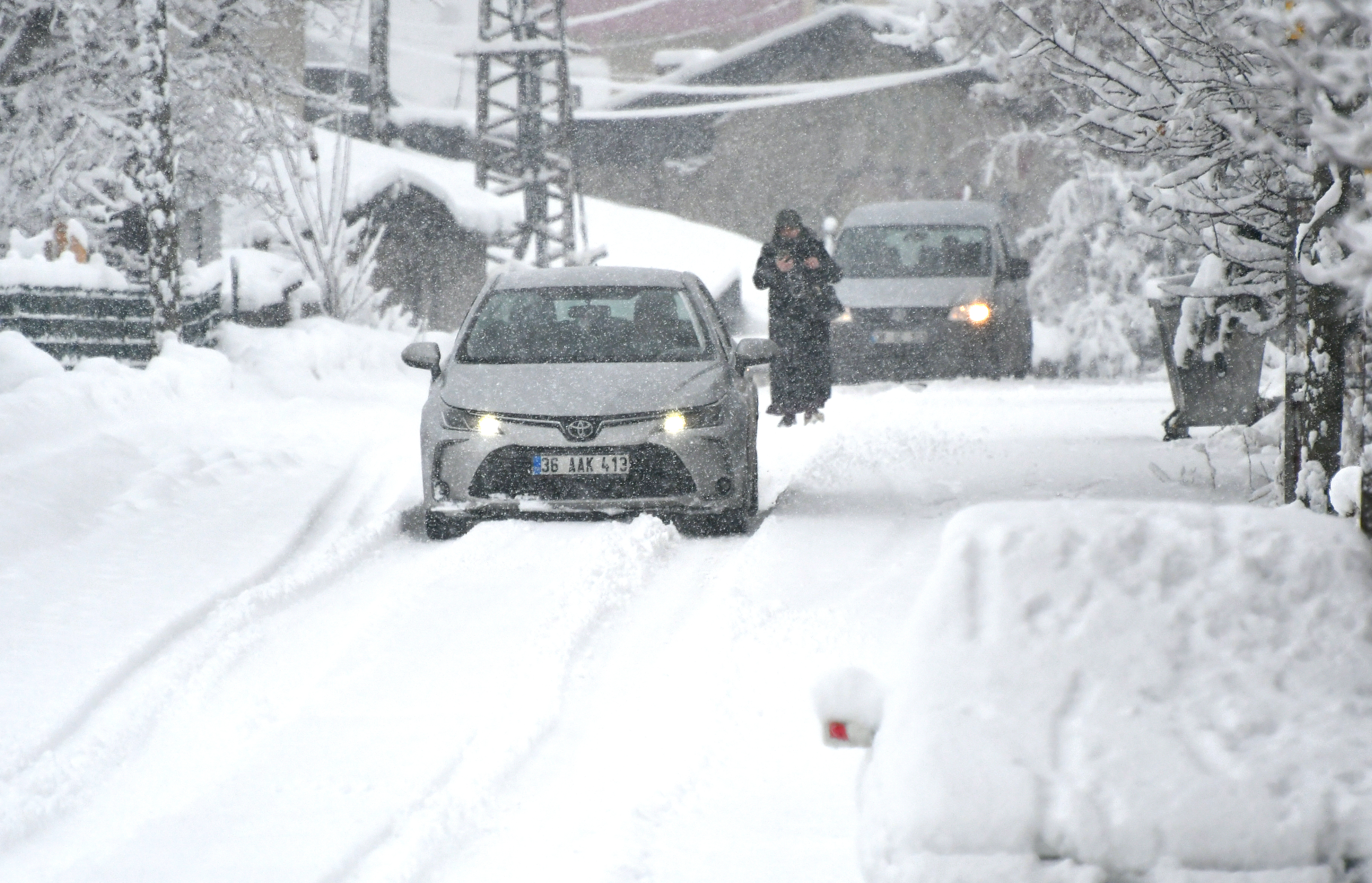 Sarıkamış karla kaplandı