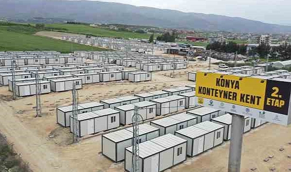Hatay'daki Konya konteyner kentin ikinci etabı hızla tamamlanıyor