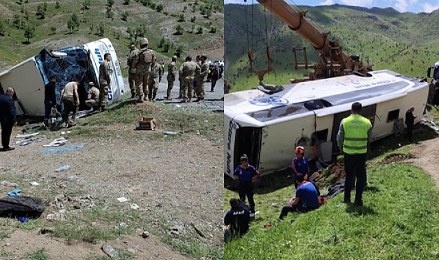 Şırnak'ta askeri personel taşıyan otobüs devrildi