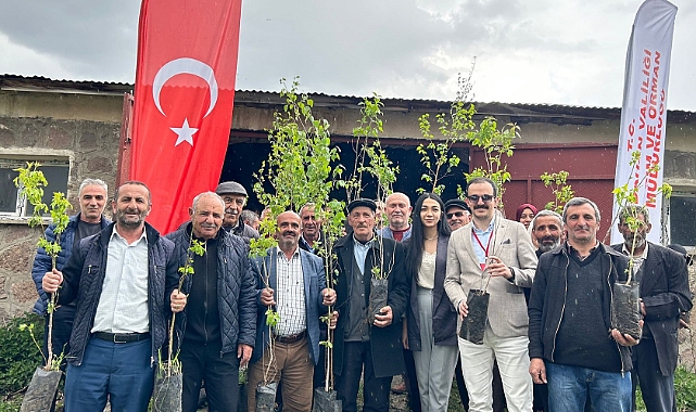Ardahan'da arıcılıktaki nektarın artırılması için üreticilere 1500 fidan dağıtıldı
