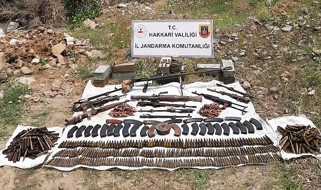 Çukurca Kazan'da silah ve mühimmat ele geçirildi
