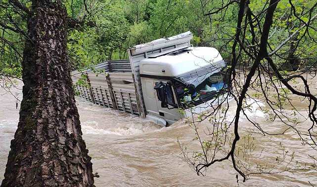 Munzur Çayı'na uçan kamyon çıkarıldı