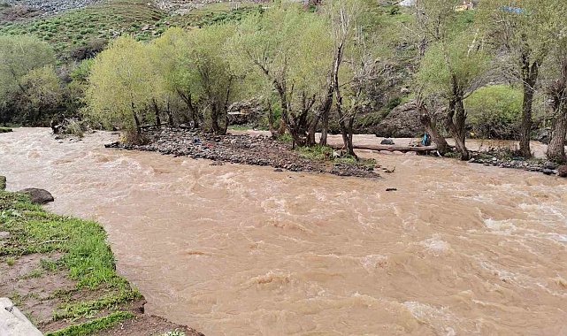 Tekman'da sağanak yağış derelerin taşmasına neden oldu