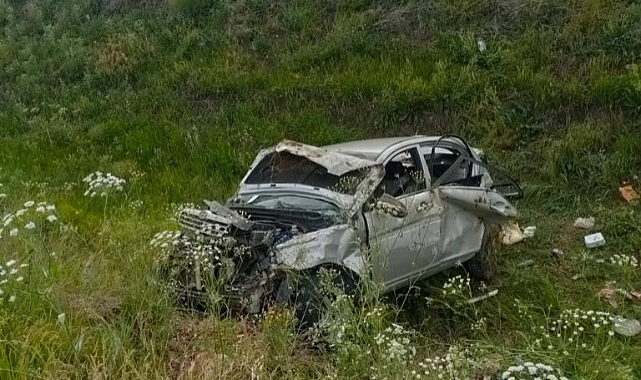 Erzurum'da şarampole devrilen otomobilin sürücüsü yaralandı