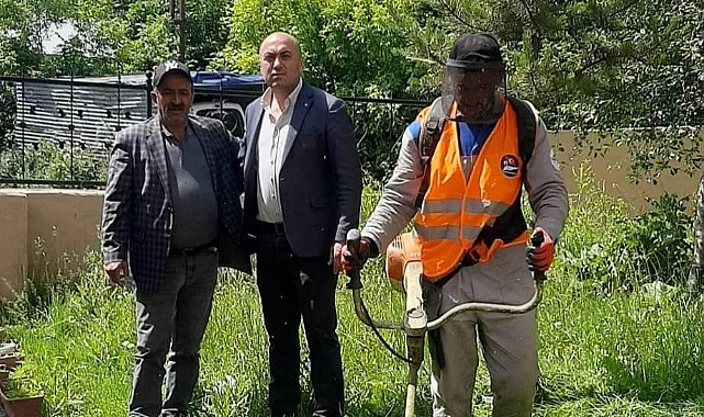 Fevzi Çakmak mahalle camisi bahçesi temizlendi
