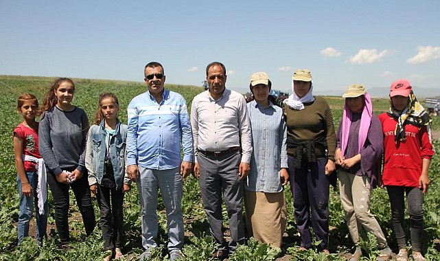 Kaymakam Bayram, tarlada çalışan çiftçilerle bayramlaştı