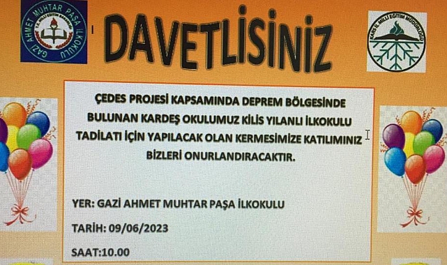 Okul yararına kermes düzenlenecek 