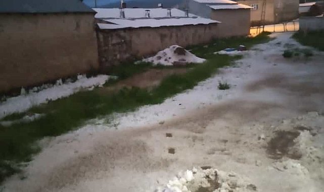 Özalp ilçesinde dolu yağışı