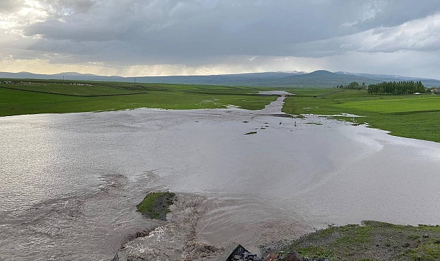Sarıkamış'ta sağanak ve dolu etkili oldu