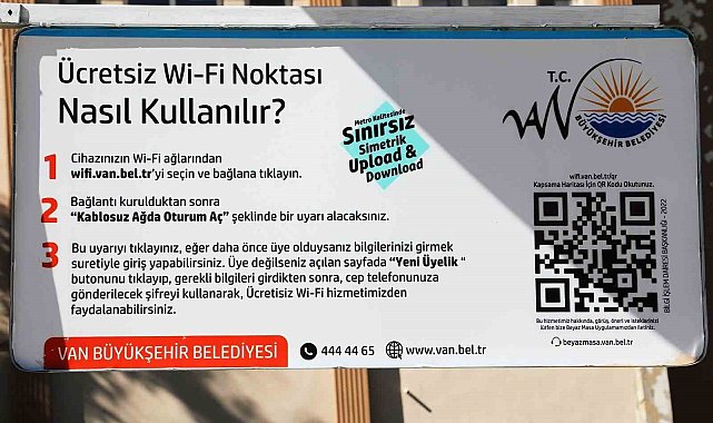 Van'da 96 noktaya ücretsiz wi-fi hizmeti