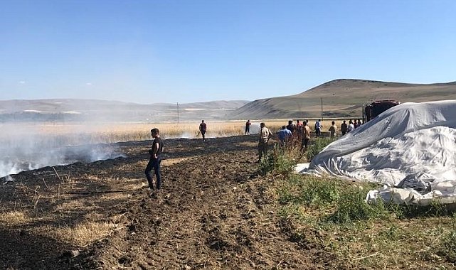 Ağrı'da bir tarla küle döndü