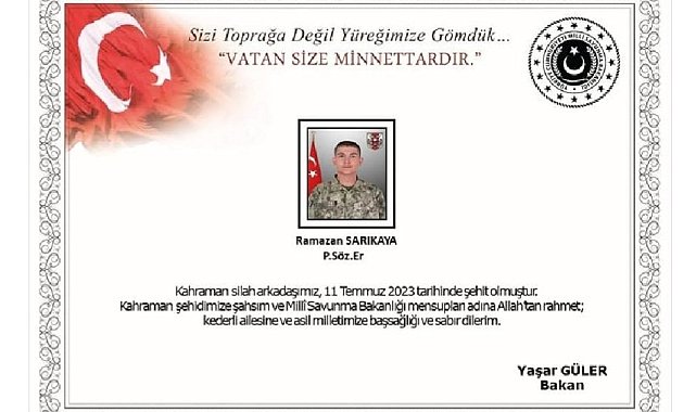 Askeri araçla otomobilin çarpıştığı kazada 1 asker şehit düştü