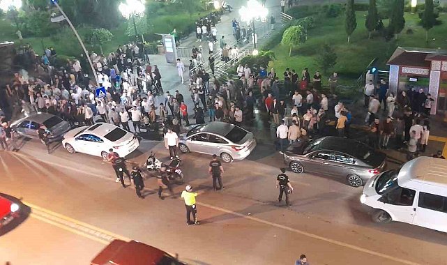 Erzurum'da faytoncular yol kapattı, ortalık bir anda savaş alanına döndü