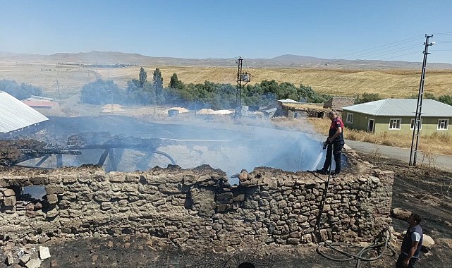 Ağrı'da yüksek gerilim hattında yangın çıktı