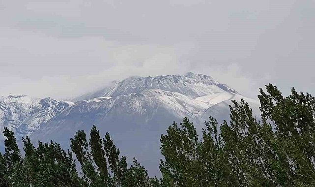 Ağustos ayında Süphan Dağı'nın zirvesine kar yağdı