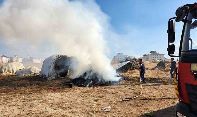 Edremit'te odun ve tezek yangını