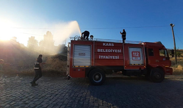 Kars'ta 2 ayrı bölgede örtü yangını