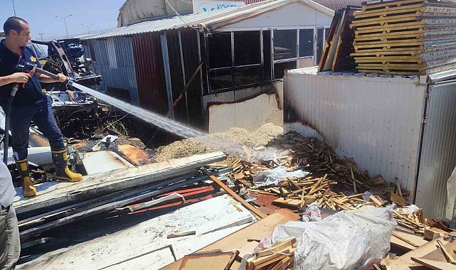 Konteyner yapım ve onarım yapan iş yerinde yangın