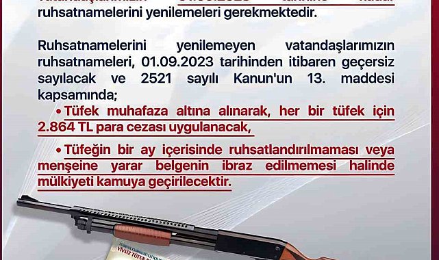 Polisten yivsiz tüfek ruhsatnamesi uyarısı
