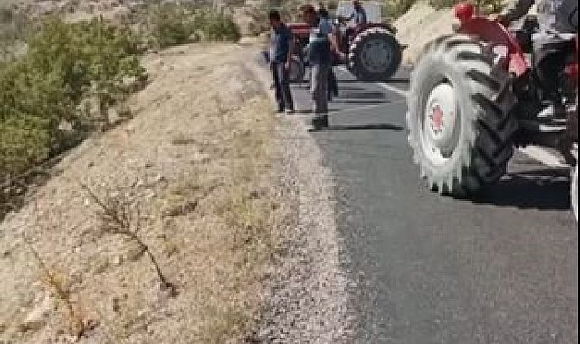 Şarampole uçan otomobil, traktör ile çekilerek çıkarıldı