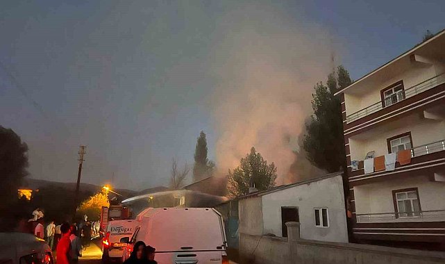 Solhan'da ahır yangını