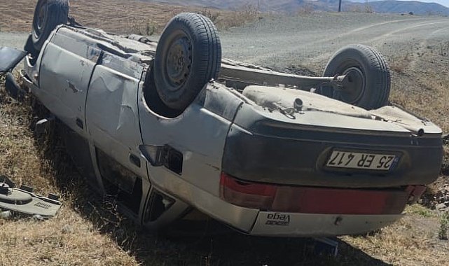 Takla atan araçta 3 kişi yaralandı