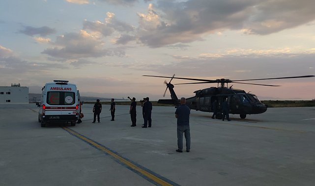 Van'da hamile kadın Skorsky helikopterle hastaneye ulaştırıldı