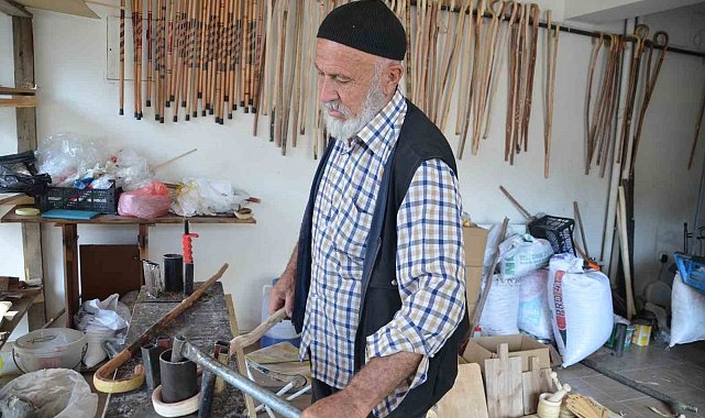 Yaşlı adam ağaç dallarını sanat eserine dönüştürüyor