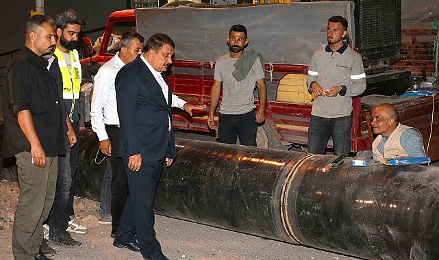 Başkan Gürkan, 700'lük ana isale hattı çalışmalarını inceledi