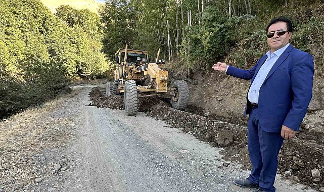 İran sırındaki 4 köyde yol genişletme çalışması