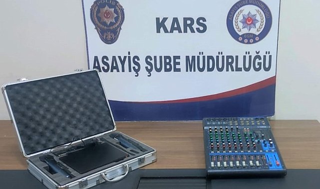 Kars'ta ses sistemi hırsızı yakalandı