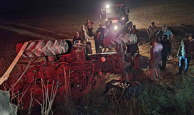 Selim'de traktör devrildi: 1 yaralı