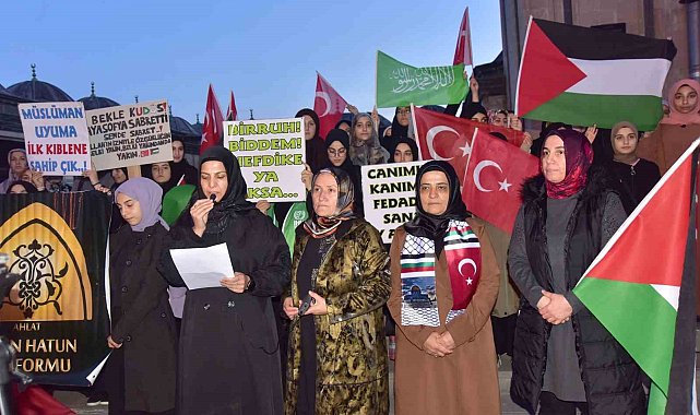 Ahlatlı kadınlar İsrail'in saldırılarını kınadı
