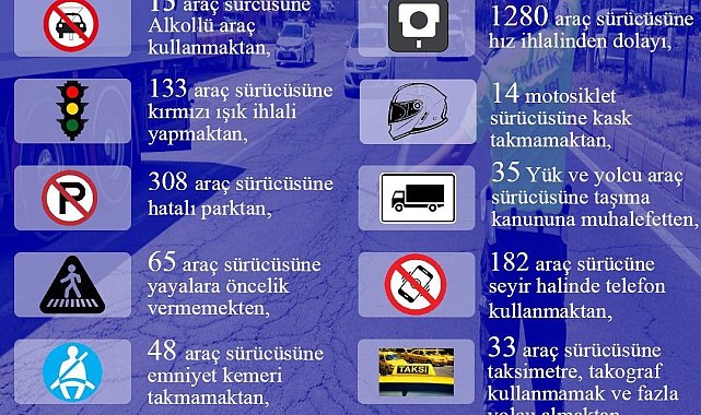 Bingöl'de 2 bin 607 araç sürücüsüne cezai işlem uygulandı