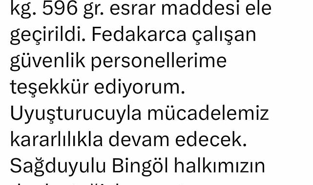 Bingöl'de 23 kilogram uyuşturucu ele geçirildi