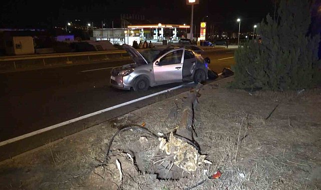 Elazığ'da otomobil ağaca çarptı: 3 yaralı
