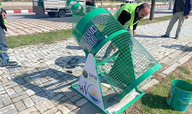 Erciş'te atık plastik geri dönüşüm kutuları yerleştirildi