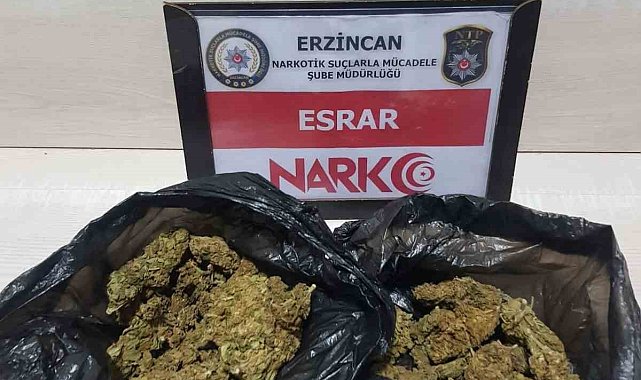 Erzincan'da 75.40 gram esrar ele geçirildi