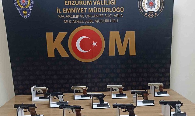 Erzurum'da el yapımı tabanca ele geçirildi