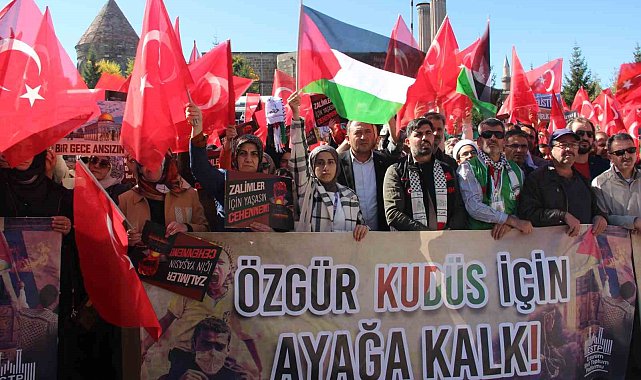 Erzurum'dan Filistin'e destek, İsrail saldırılarına tepki