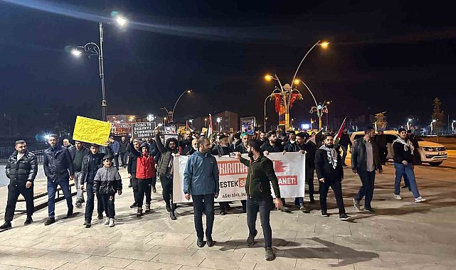 İsrail'in Gazze saldırıları Ağrı'da protesto edildi