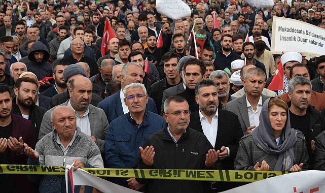 Malatya'da Filistin'e destek mitingi