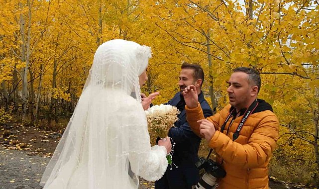 Nemrut'ta çekim yapan gelin ve damadın korku dolu anları