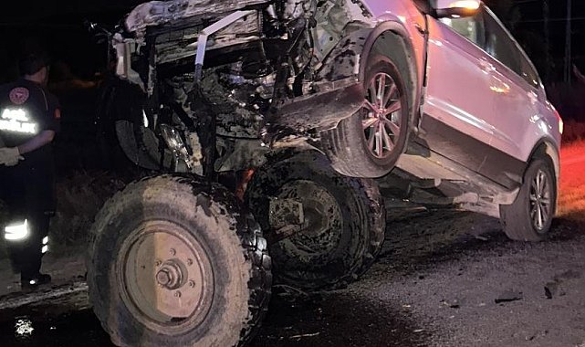 Otomobil ile traktör çarpıştı: 1 yaralı