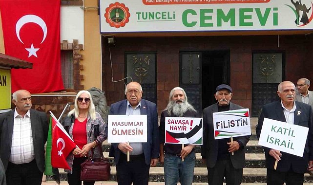 Tunceli'de cemevinden İsrail'e protesto, Filistin'e destek