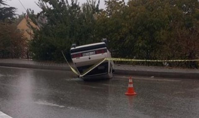 Elazığ'da otomobil ters döndü: 1 yaralı