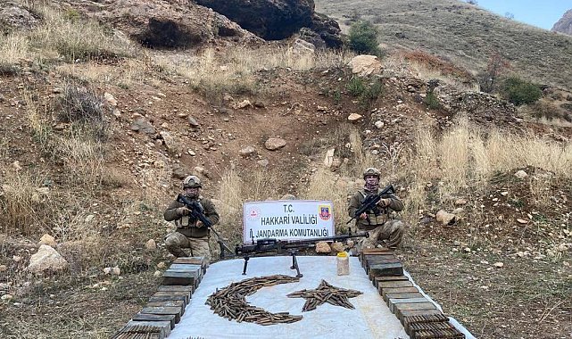 Hakkari&#039;de PKK&#039;ya ait mühimmat ele geçirildi